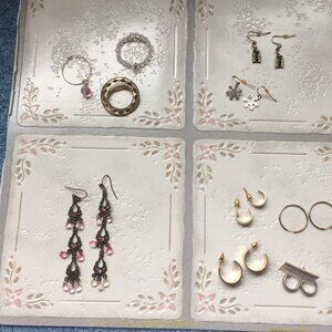 Pierced Earring Sets & Wine Glass Charms Bundle